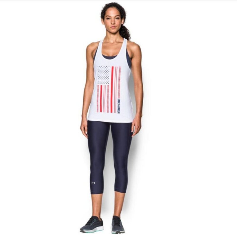 Brand New Women's Under Armour Americana Flag Tank Top
